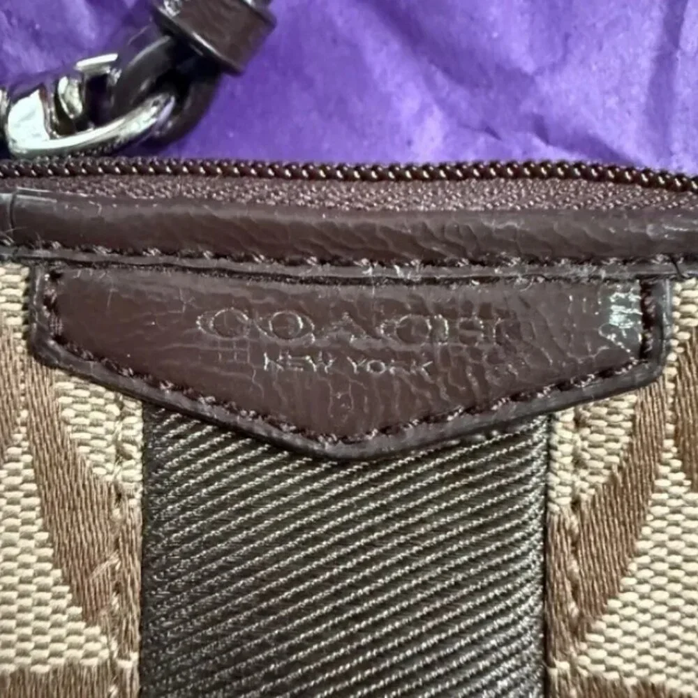 Coach Monogram Brown Wristlet EUC - Picture 5 of 10